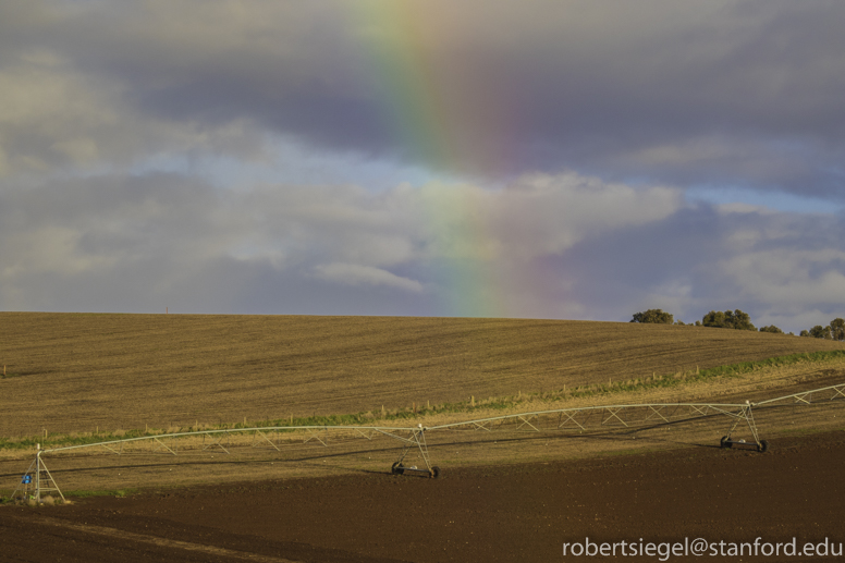 rainbow on a red field